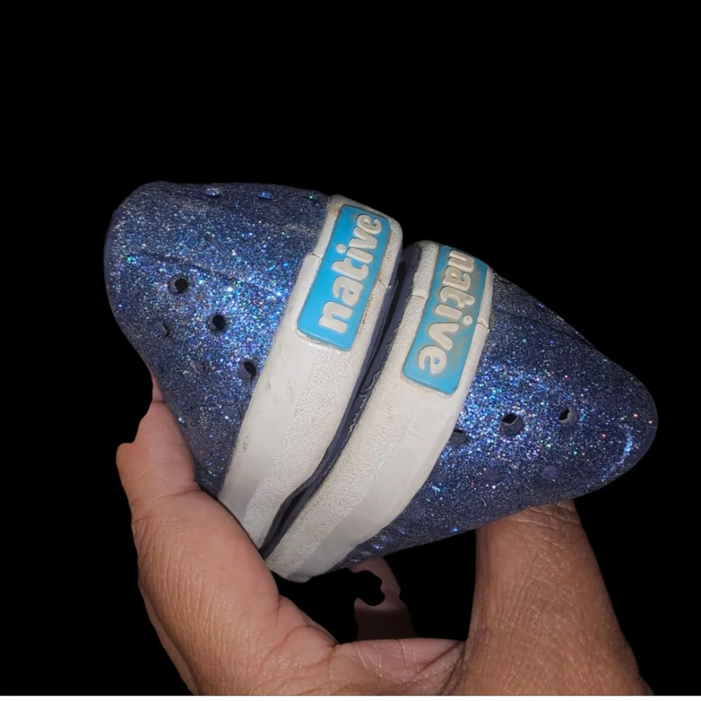 Native Shoes Kids Glittery Blue Slip-On